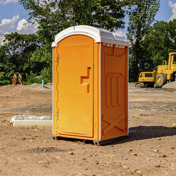 how often are the portable restrooms cleaned and serviced during a rental period in Bayfield